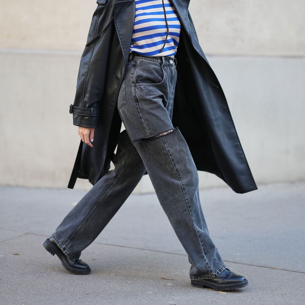 Grey jeans pair perfectly with these trendy shoes for a stylish look in January 2026