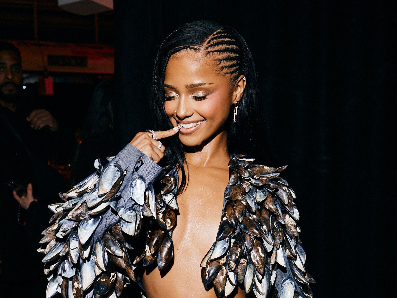 Tyla wore a jacket made of mussel shells to the Glamour Women of the Year Awards